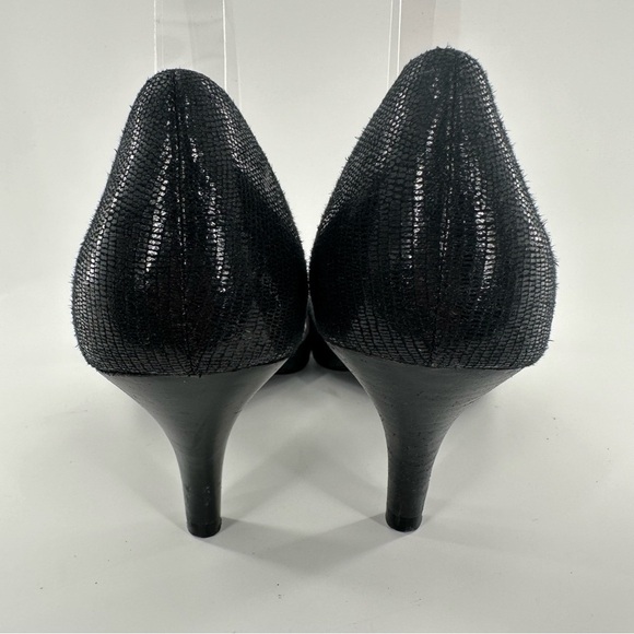 AK Anne Klein womens heels size 8.5 Roselyn black faux leather dorsay buckle - Picture 4 of 14